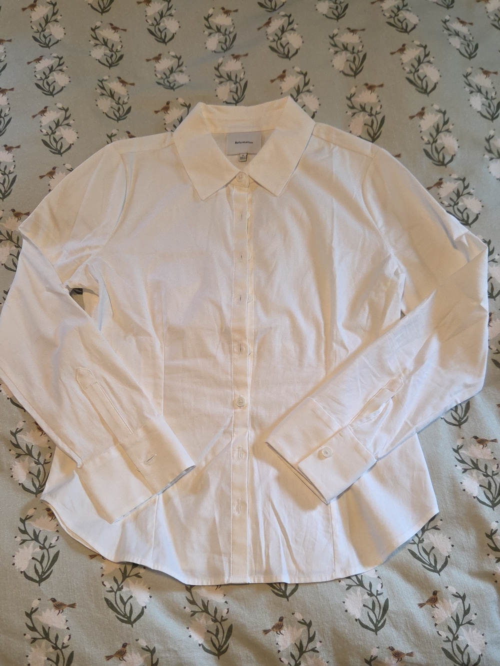 Reformation White Button-Front Blouse